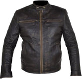 Classyak Men's Biker Games Cowhide Jacket